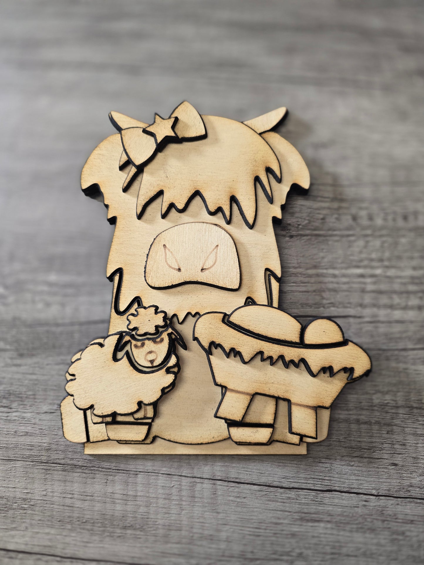 Christmas Add-On Set – Highland Cow Shelf Sitter