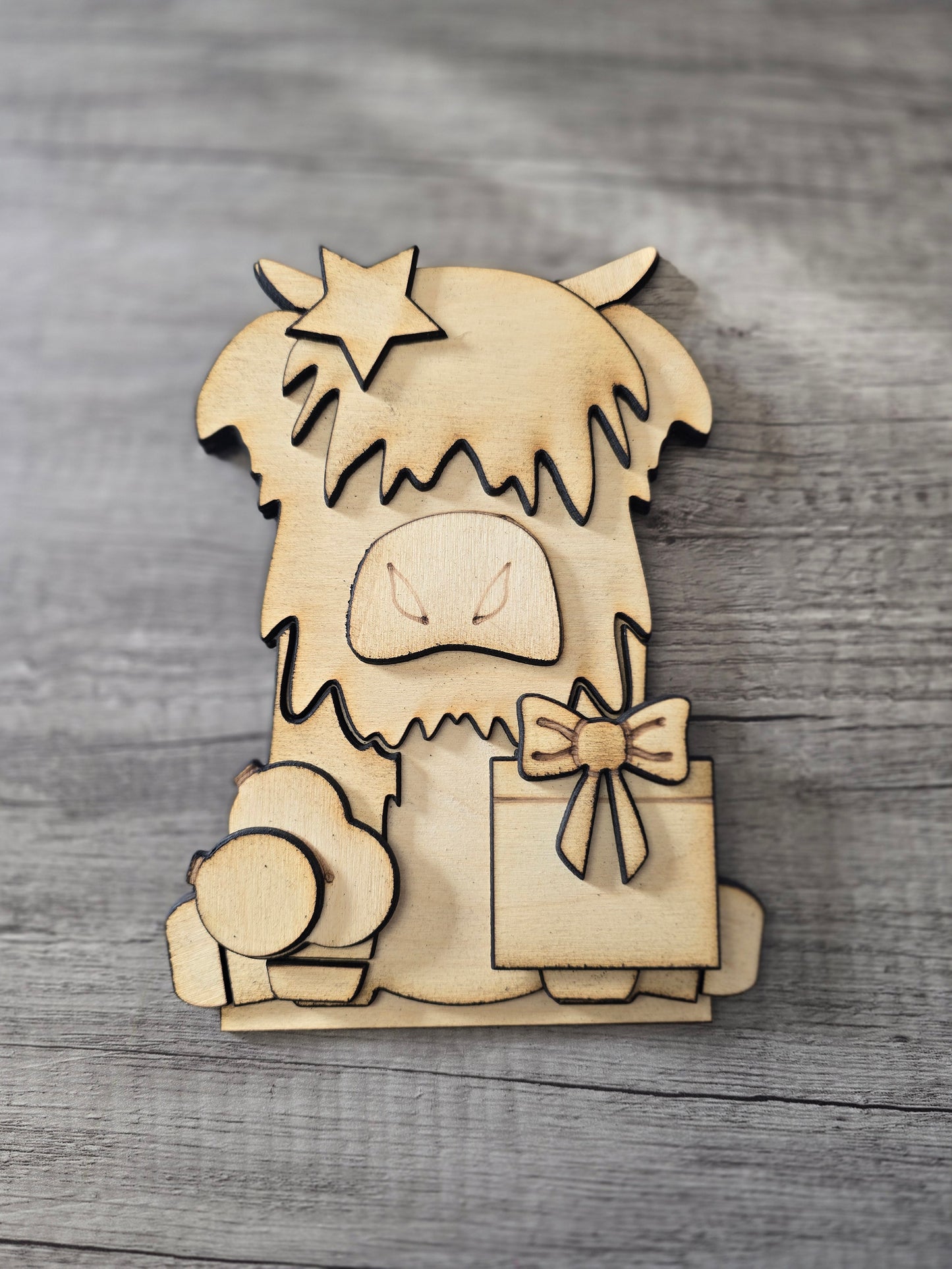 Christmas Add-On Set – Highland Cow Shelf Sitter