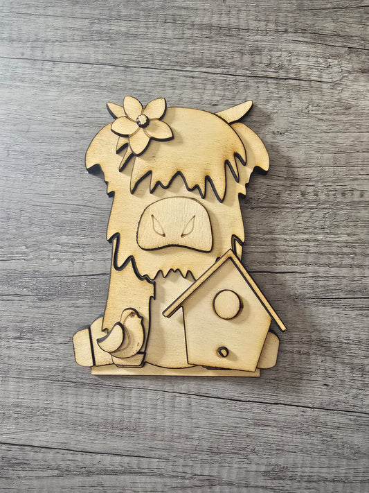 Spring Add-On Set – Highland Cow Shelf Sitter