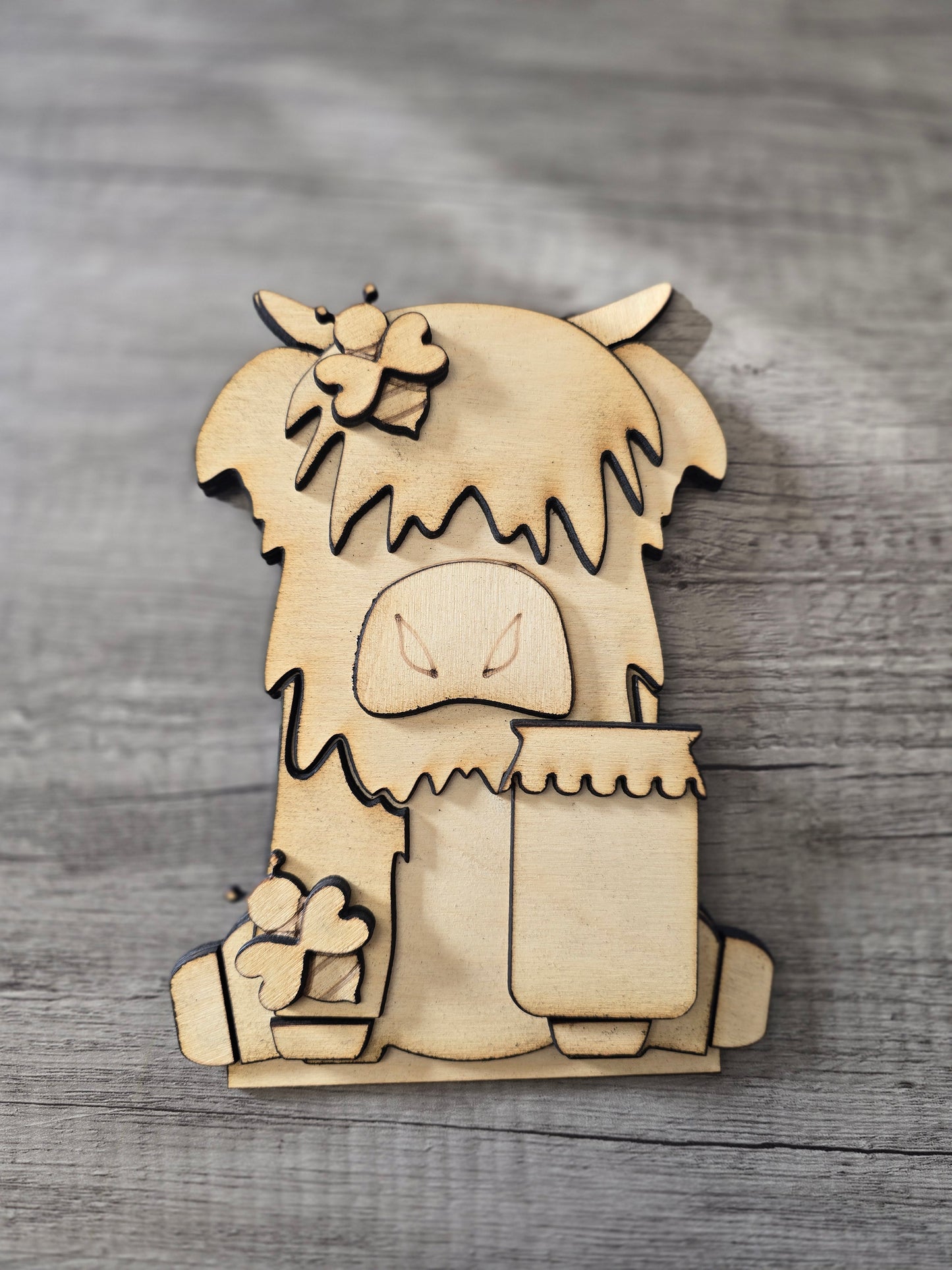 Spring Add-On Set – Highland Cow Shelf Sitter