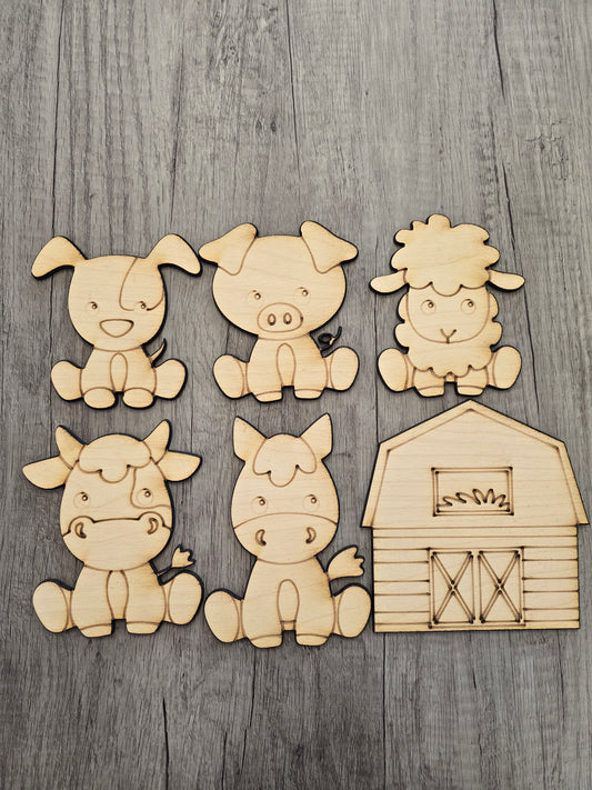 Barnyard Animals – Paintable Wood Set