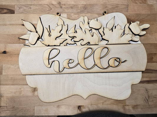 Fall Leaves Insert (for Scalloped Interchangeable Sign)