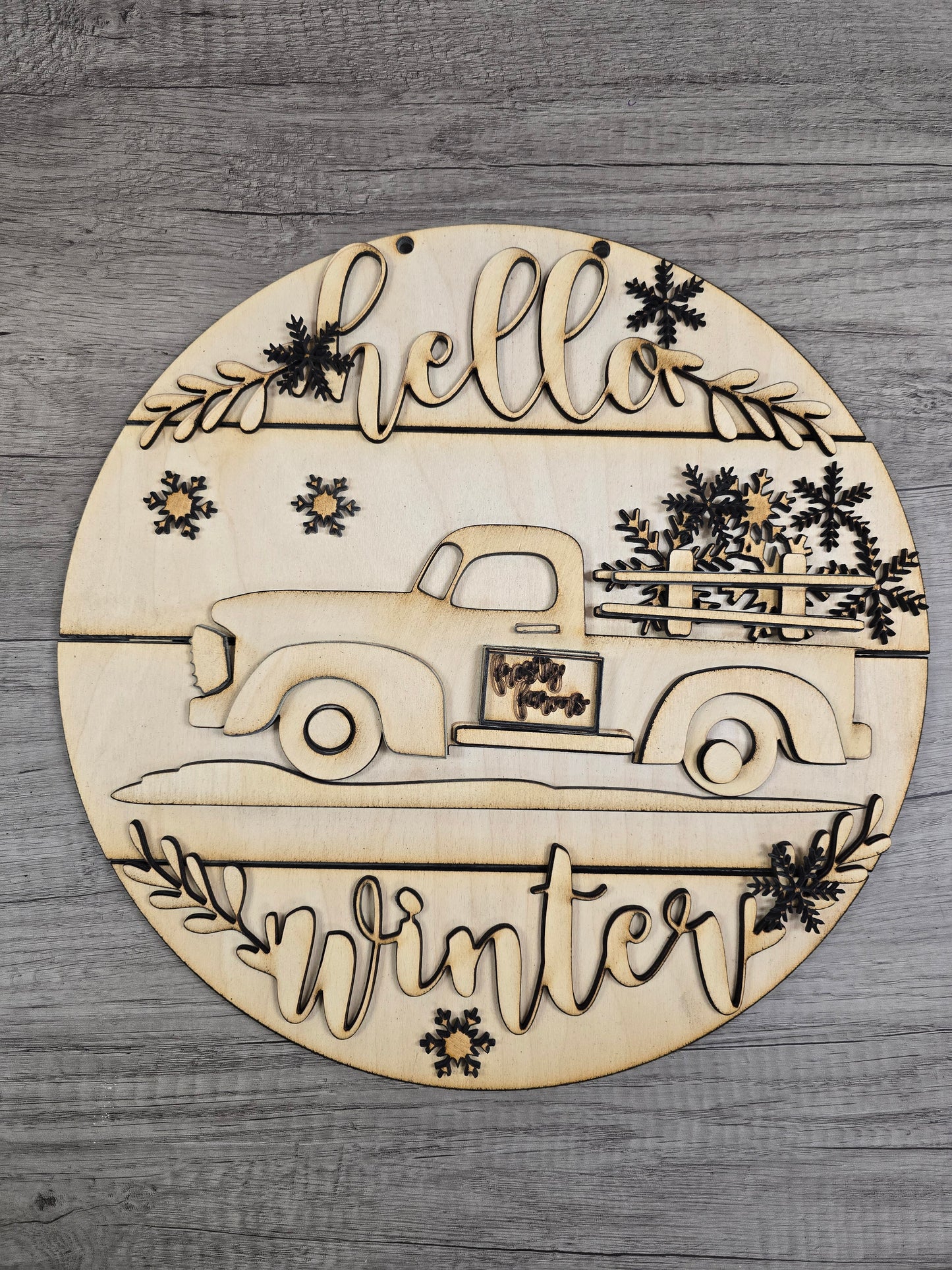 Winter Door Hangers – 15" Paint-Your-Own Round Signs